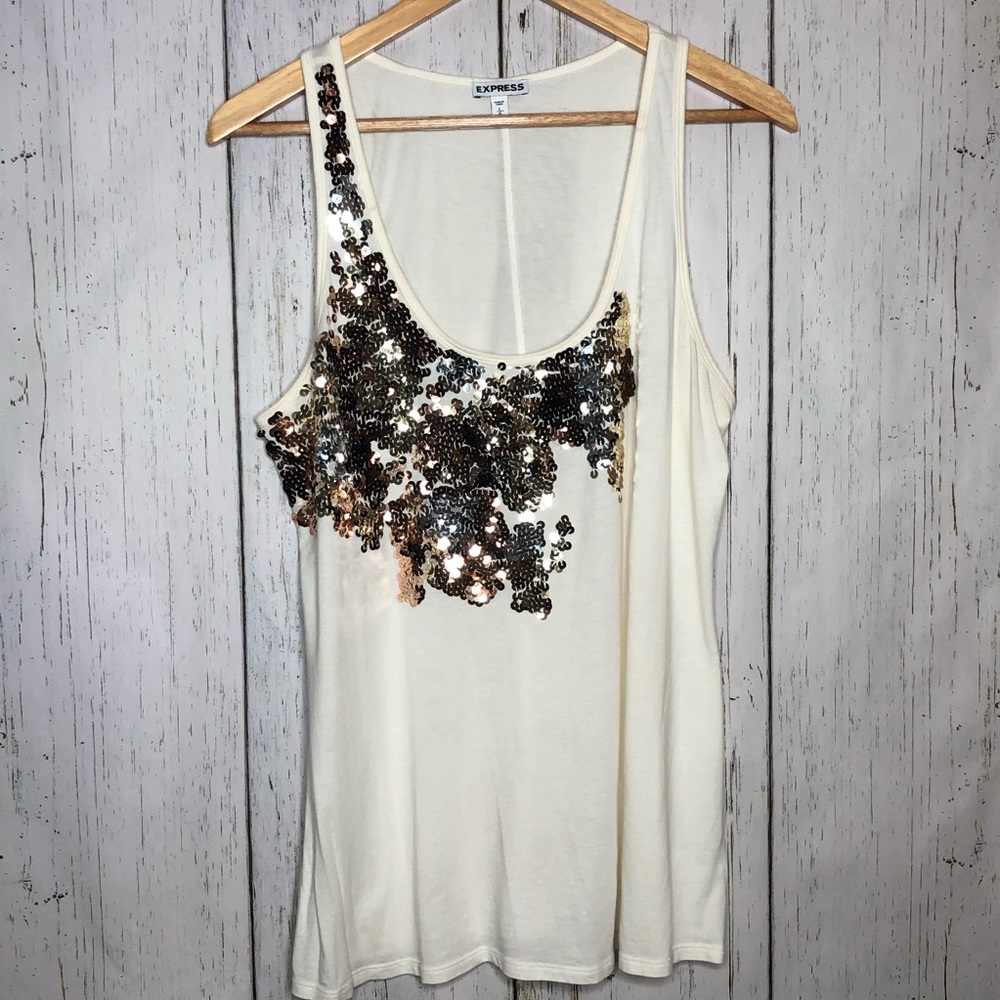 Express Embellished Sequin Tank top